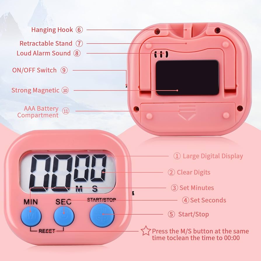 ピンクの指紋認証キッチンタイマー2個セット Amazon.co.jp: キッチンタイマー(2個、ピンク) : Home & Kitchen